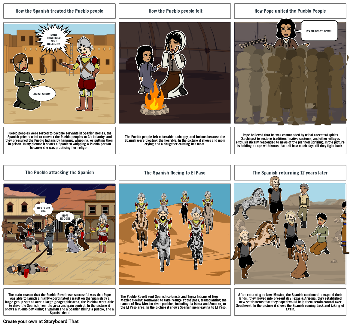 Pueblo Revolt Storyboard