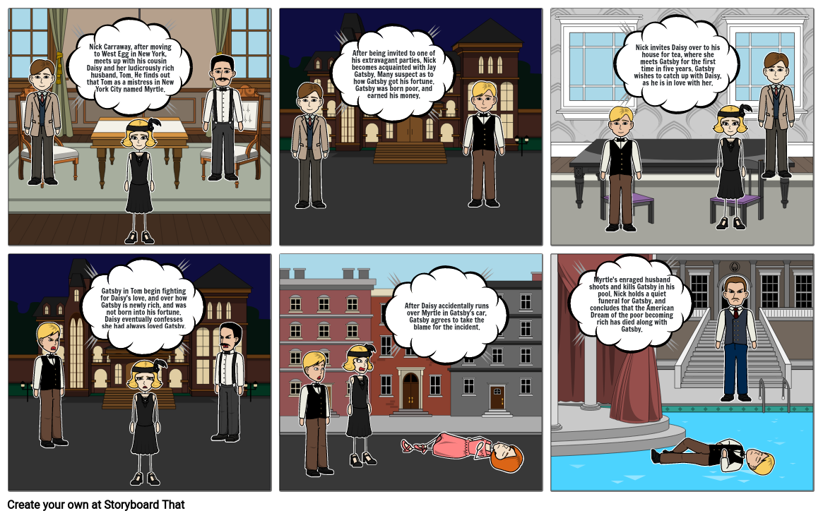 The Great Gatsby Storyboard Storyboard by 35921ccf