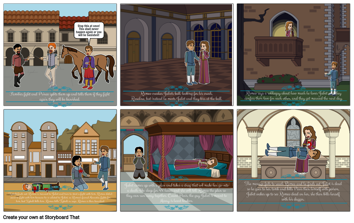 Romeo and Juliet Storyboard par 364dce2c