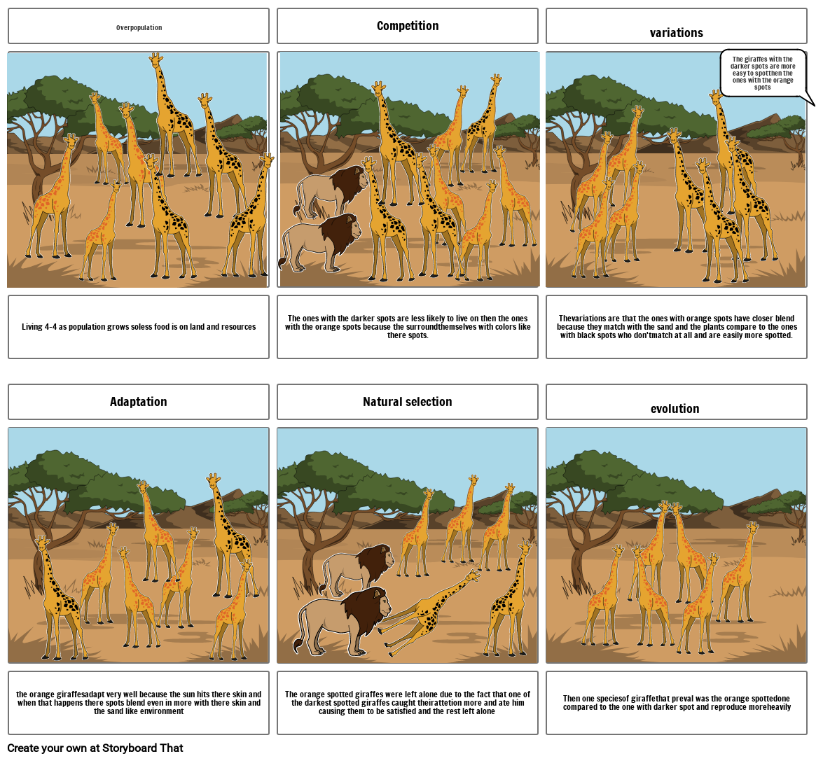 Natural Selection Storyboard By 3656245e Natural selection storyboard by 3656245e