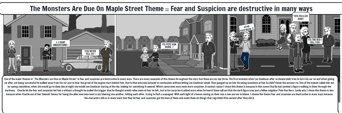 The monsters are due on Maple Street theme.