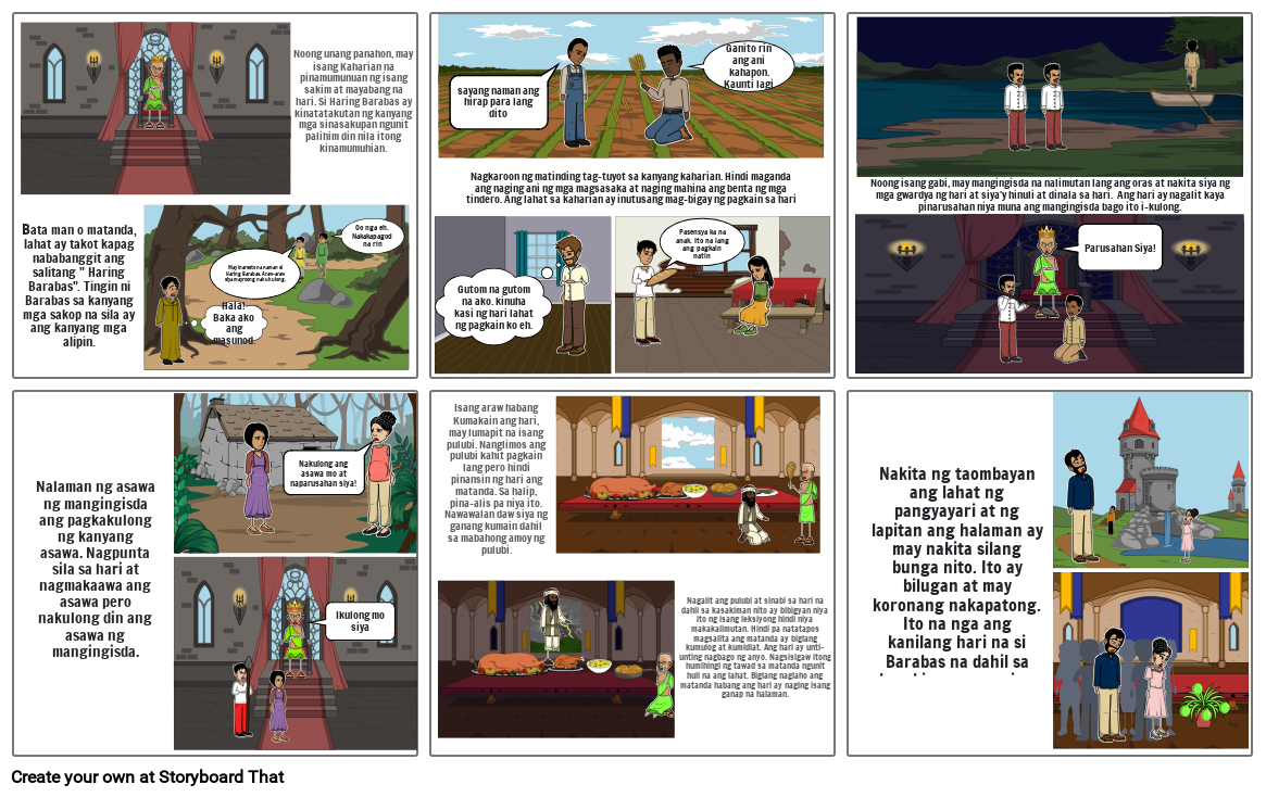 ALAMAT NG BAYABAS Storyboard por 36974420