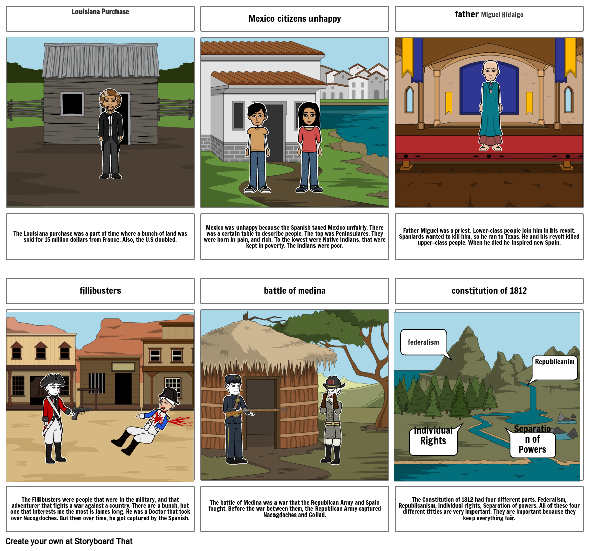 Mexico Gains Independence Storyboard Storyboard