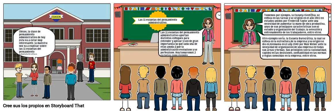 11 Escuelas Del Pensamiento Administrativo Storyboard