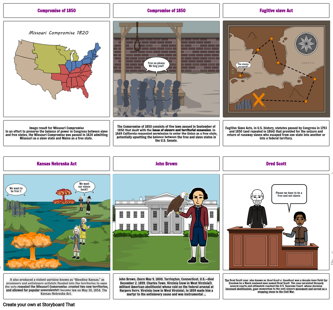 Causes Of Civil War Storyboard Storyboard By Iamhotpo
