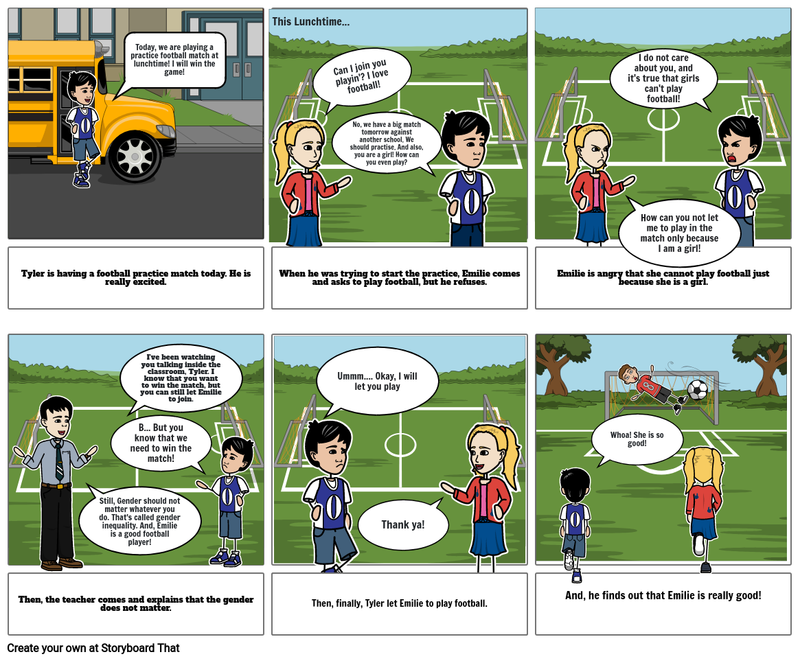 Gender inequality comic strip Storyboard by 37957c0a