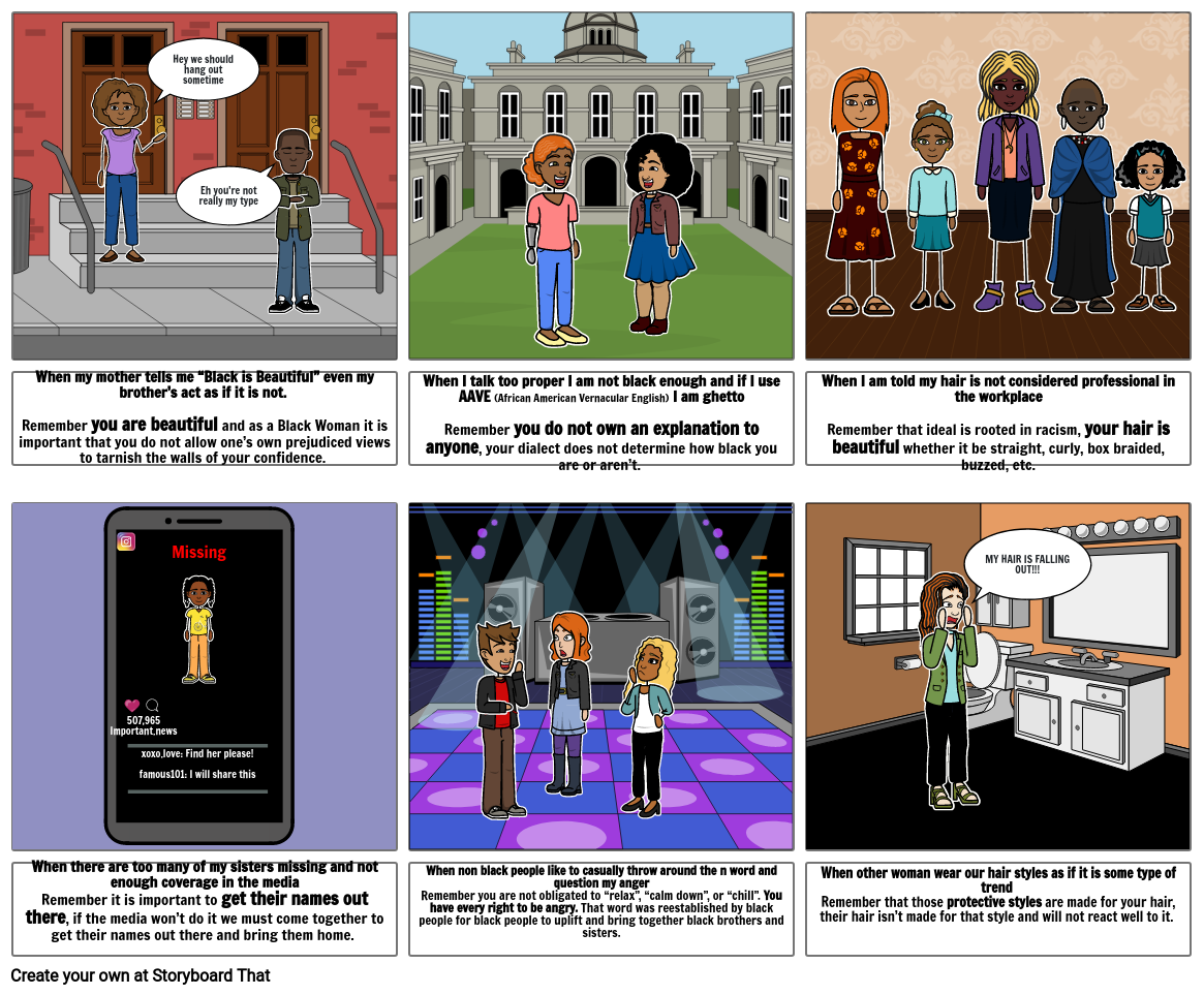 Black Woman&#39;s Manifesto Storyboard