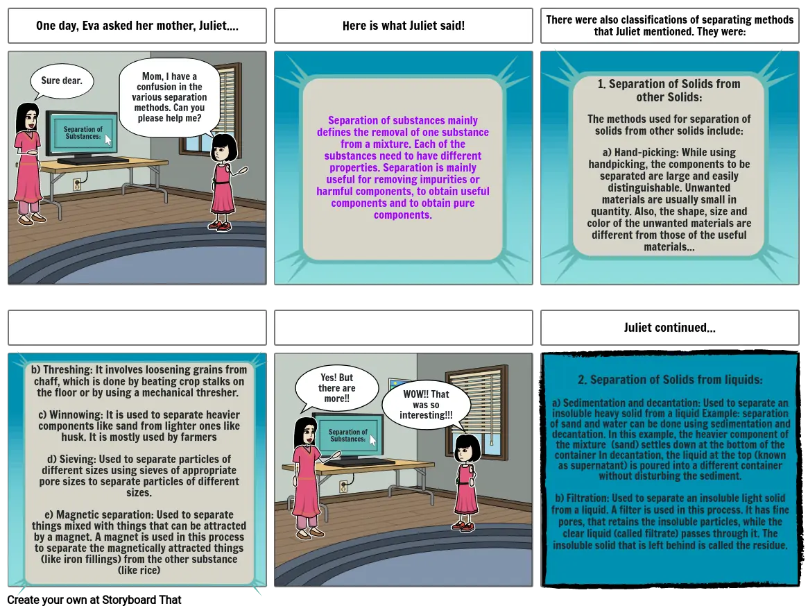 Separation of Substances Comic Strip (1)