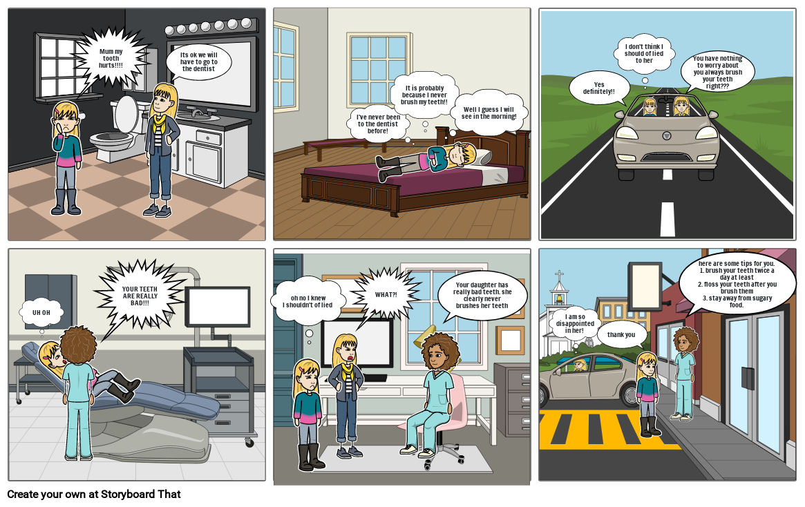 comic gabriella and emma dentist Storyboard by 38c50f43