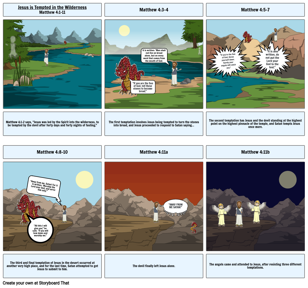 Theology - 3 Temptations Storyboard Storyboard