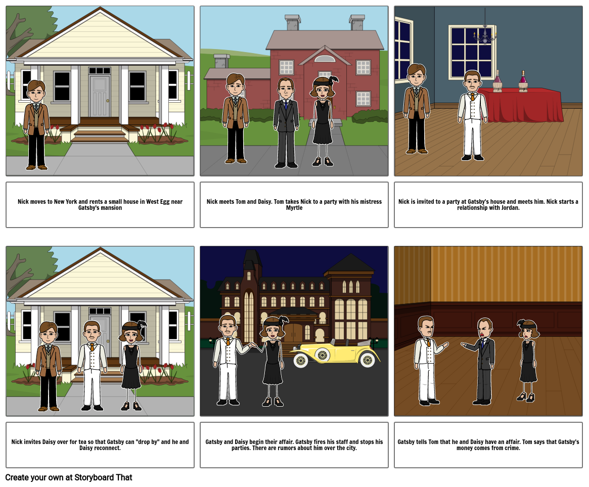 Great Gatsby Comic Strip Storyboard by 38f31c40