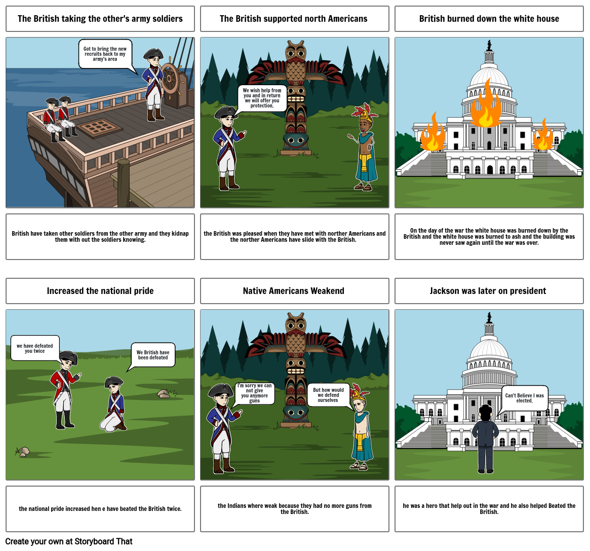 war of 1812 Storyboard by 39017528