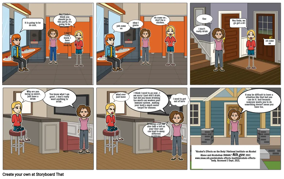 Health Risk Behavior Comic Strip