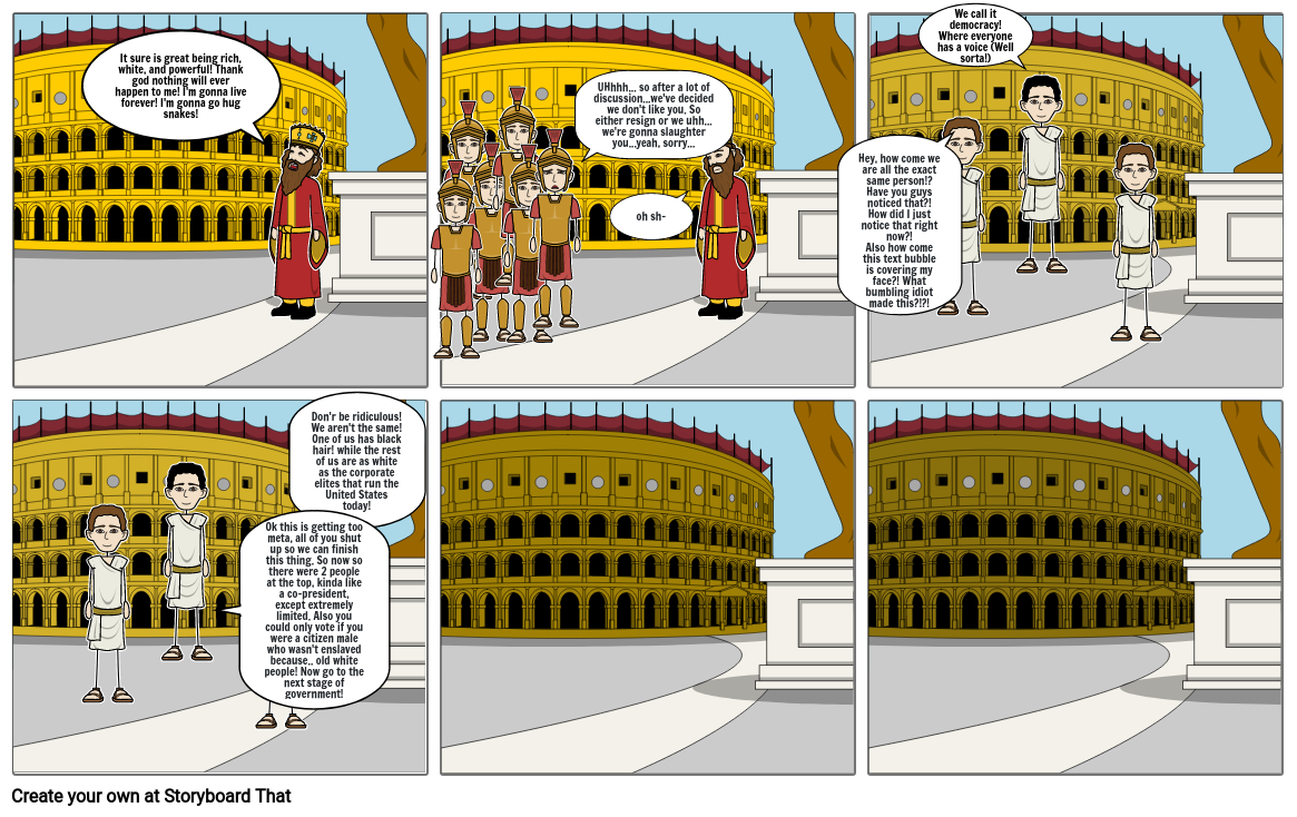 ROME STAGES OF GOVERNMENT COMIC STRIP