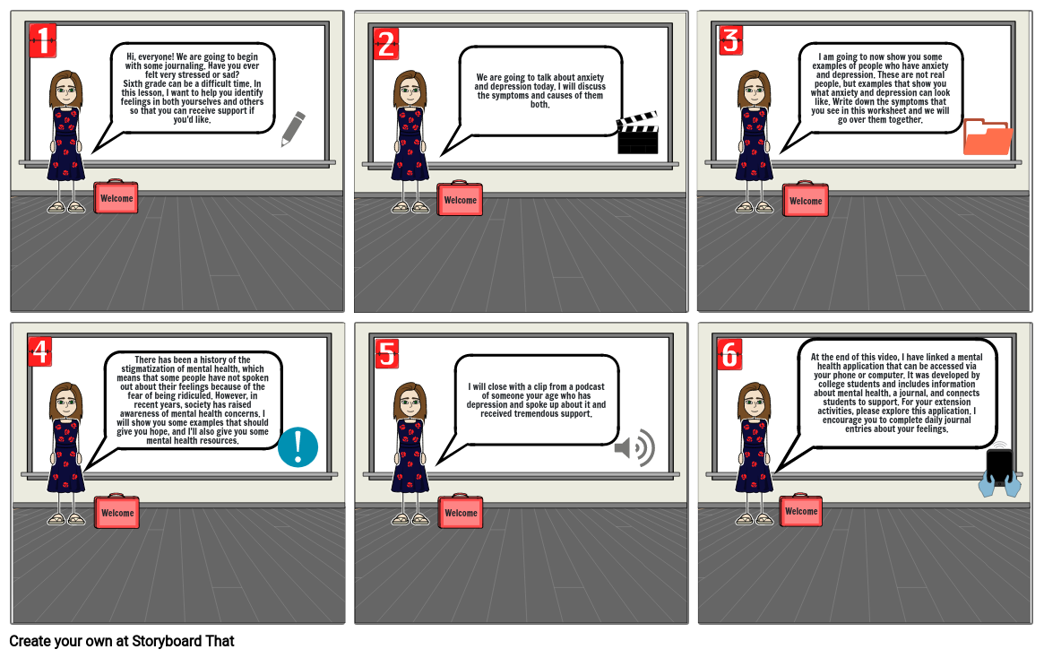 Mental Health Lesson Plan Storyboard od 3a1ddca6