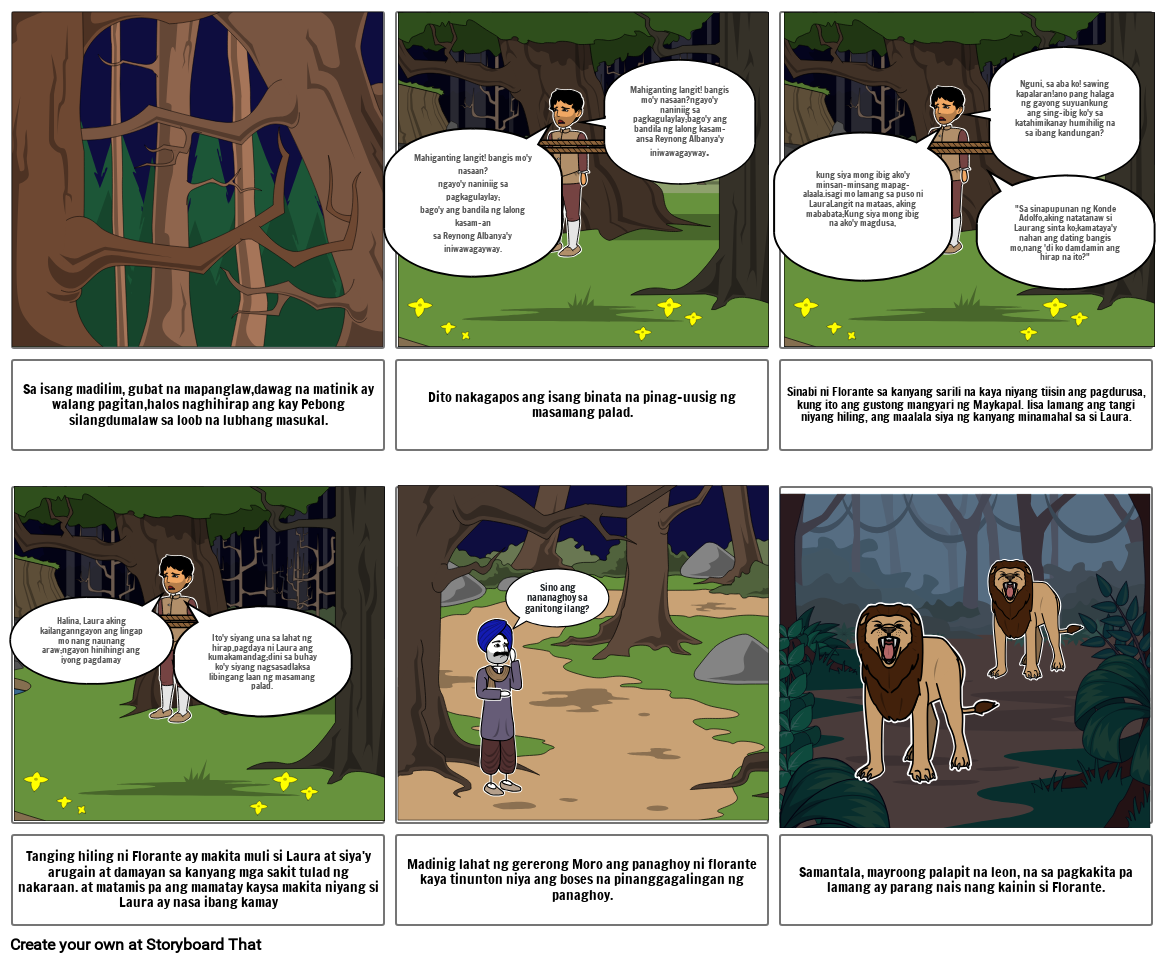 Florante at Laura Storyboard Aralin 1-3 Storyboard