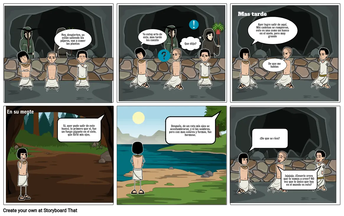 Mito de la caverna Storyboard por 3a7d5763