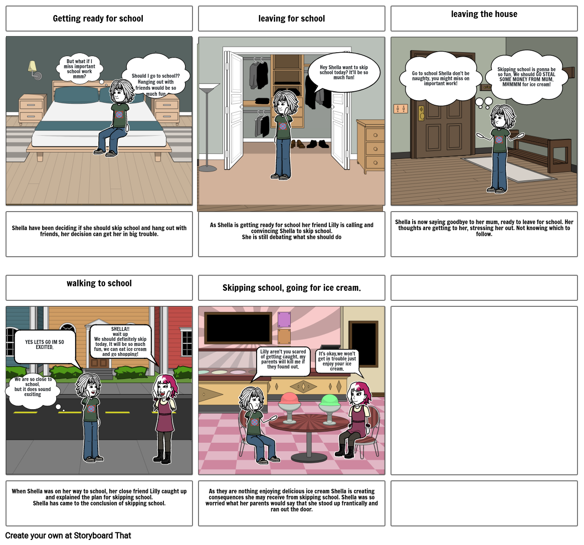 Stellas Day To School Storyboard Por 3a942385