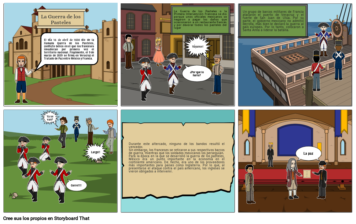 historieta guerra de los pasteles Storyboard por 3aba87f6