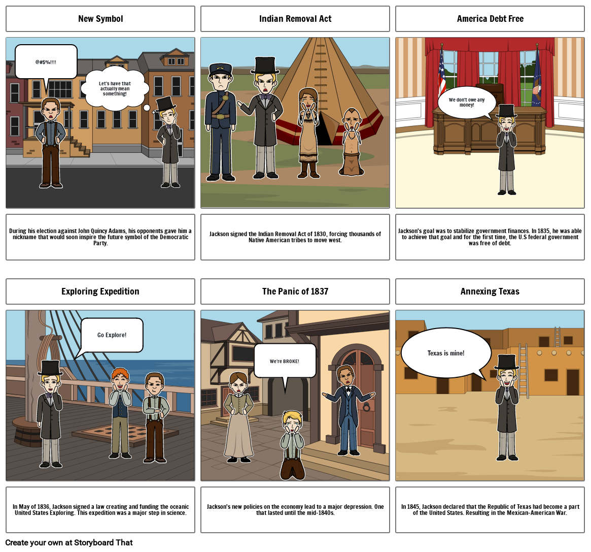 Andrew Jackson Timeline Storyboard by 3afc21c0