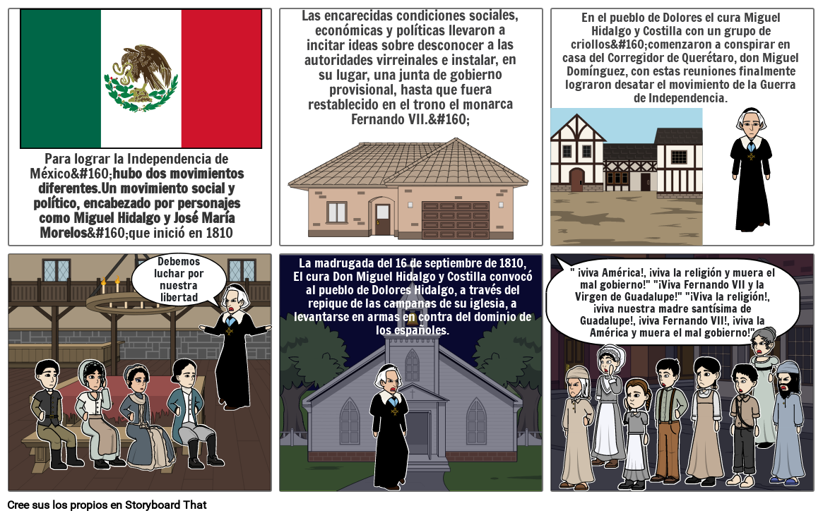 LA INDEPENDENCIA DE MEXICO Storyboard By 3b0ec2d6