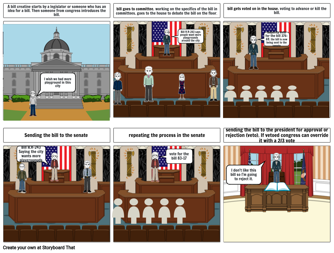 How a bill becomes a law Storyboard by 3b26a95f