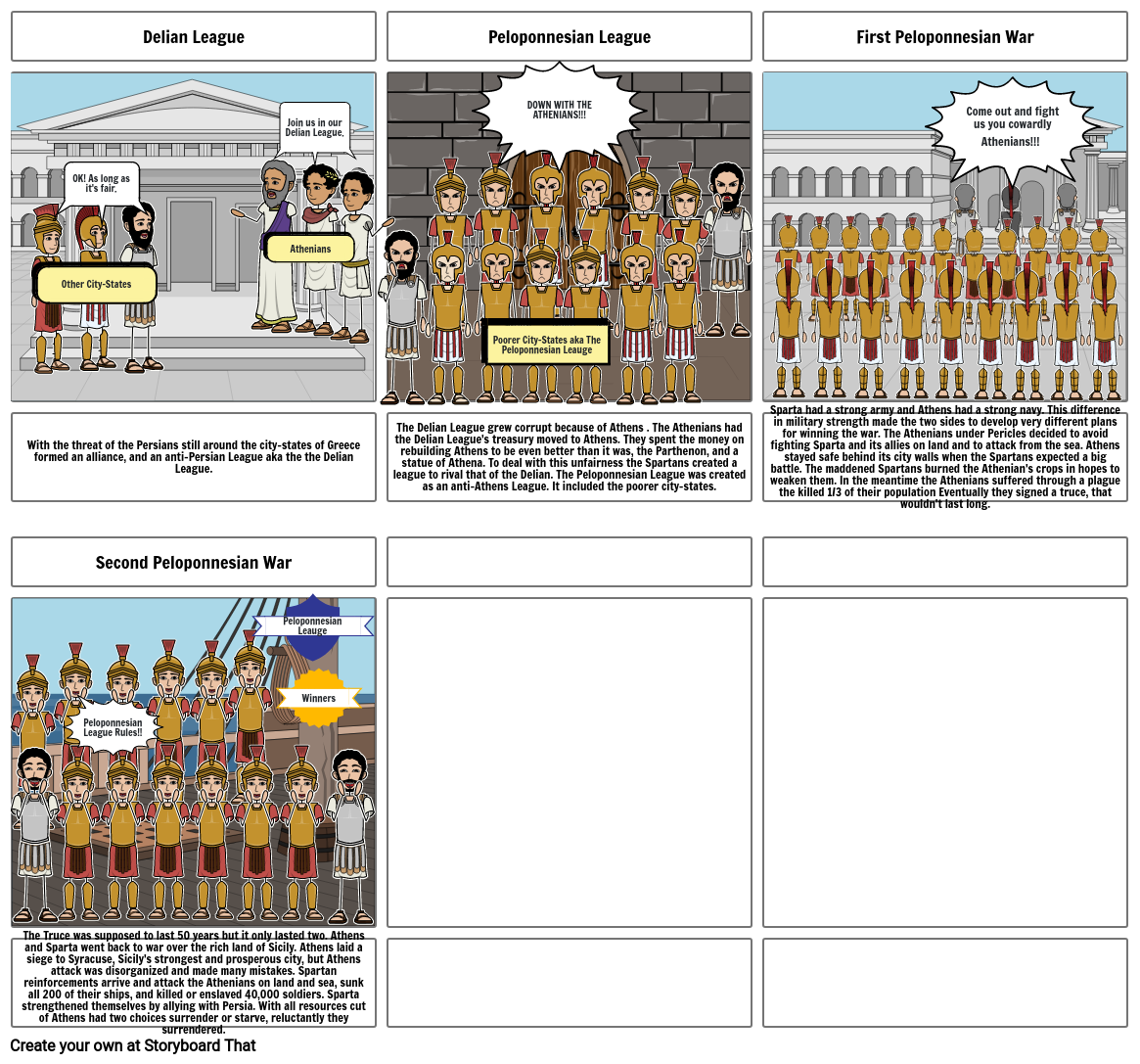 The Peloponnesian War Comic Storyboard by 3b44cf35