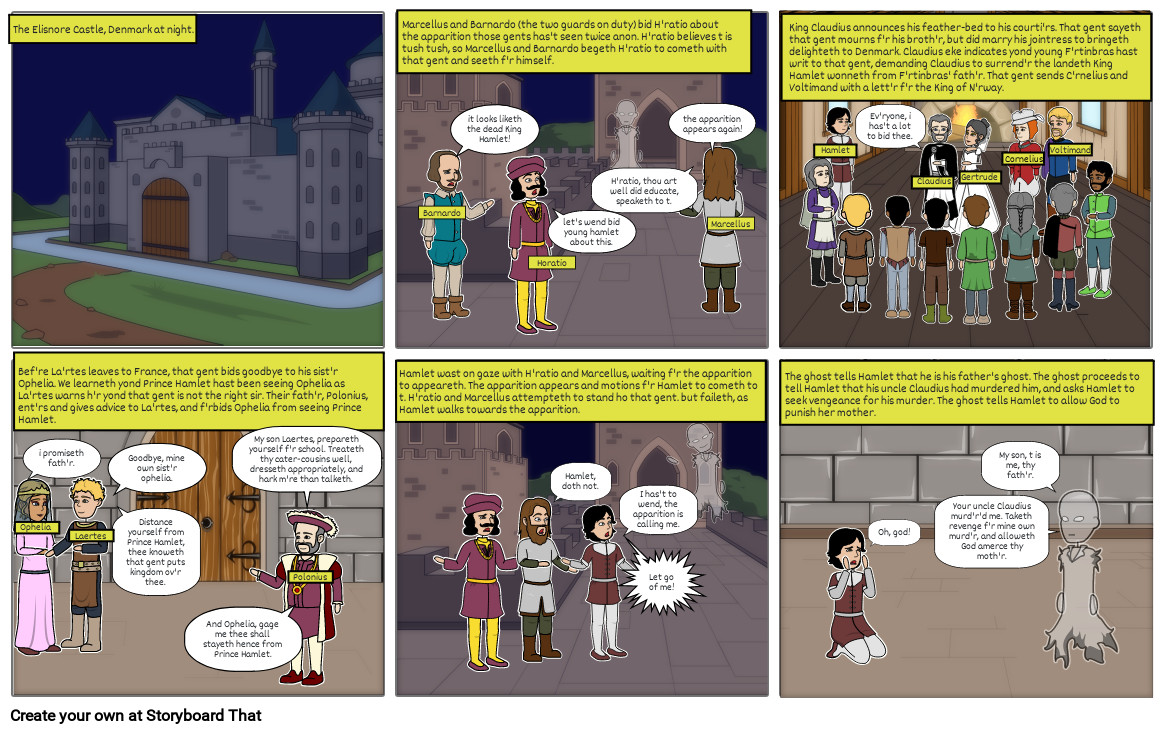 act 1 hamlet comic strip