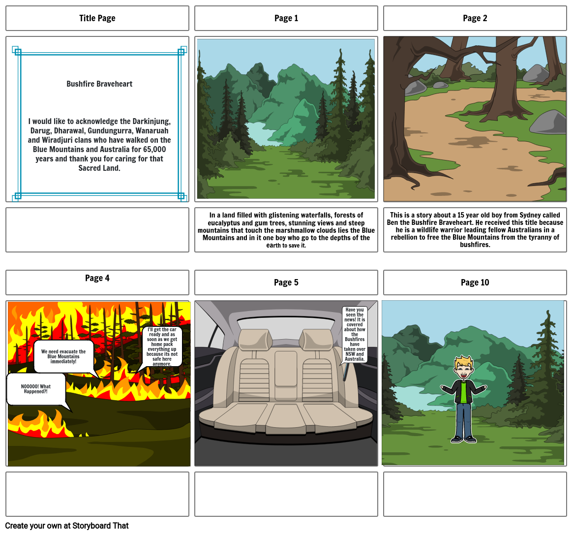 Bushfire Braveheart Storyboard by 3b78703b