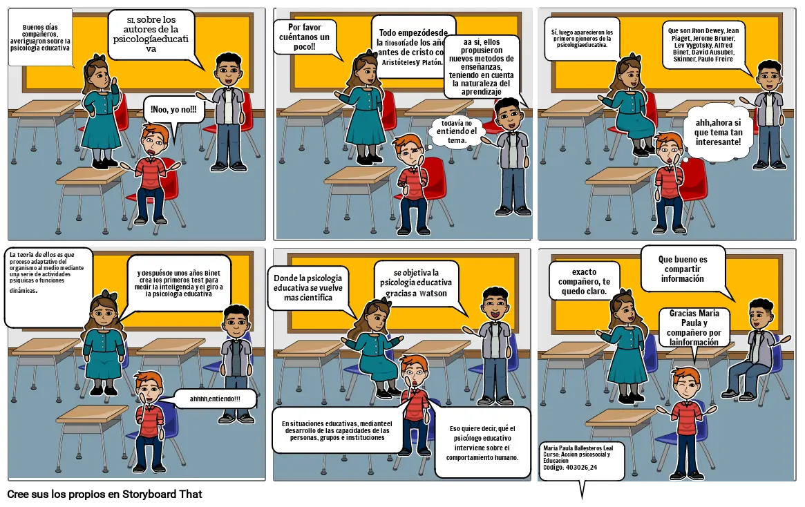 Historieta De La Psicología Educativa Storyboard 5527