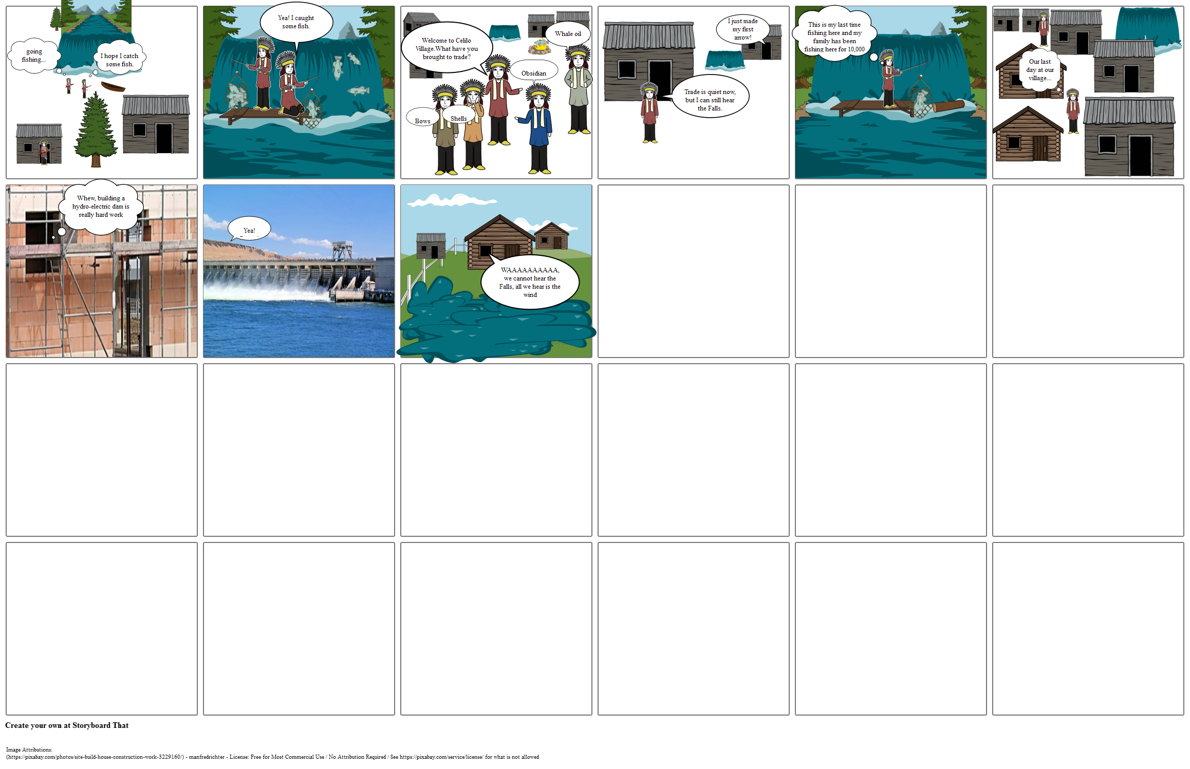 Celilo Falls Fishing and Flooding Storyboard by 3bb79e3a