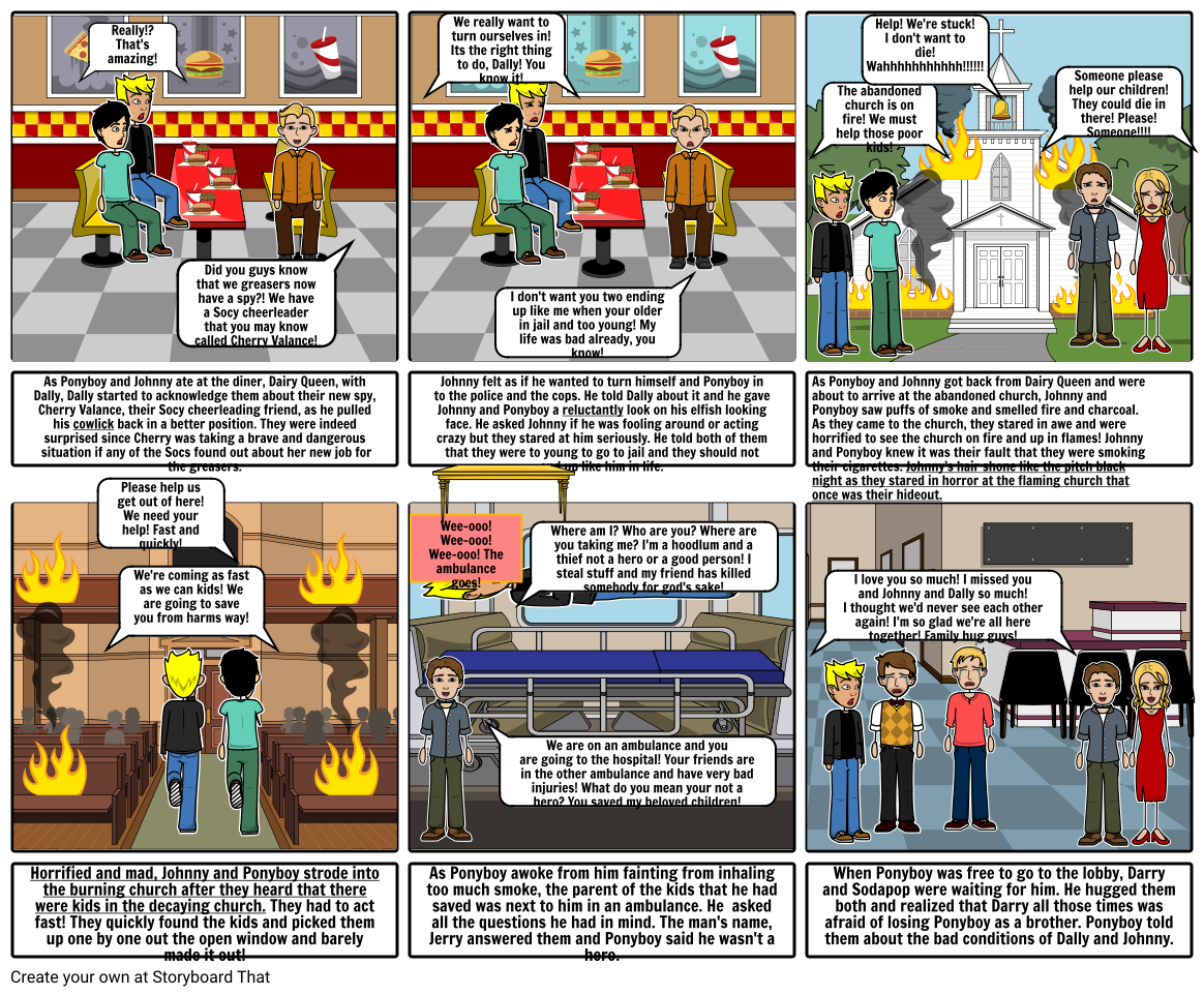 The Outsiders Chapter 6 Storyboard Project Storyboard