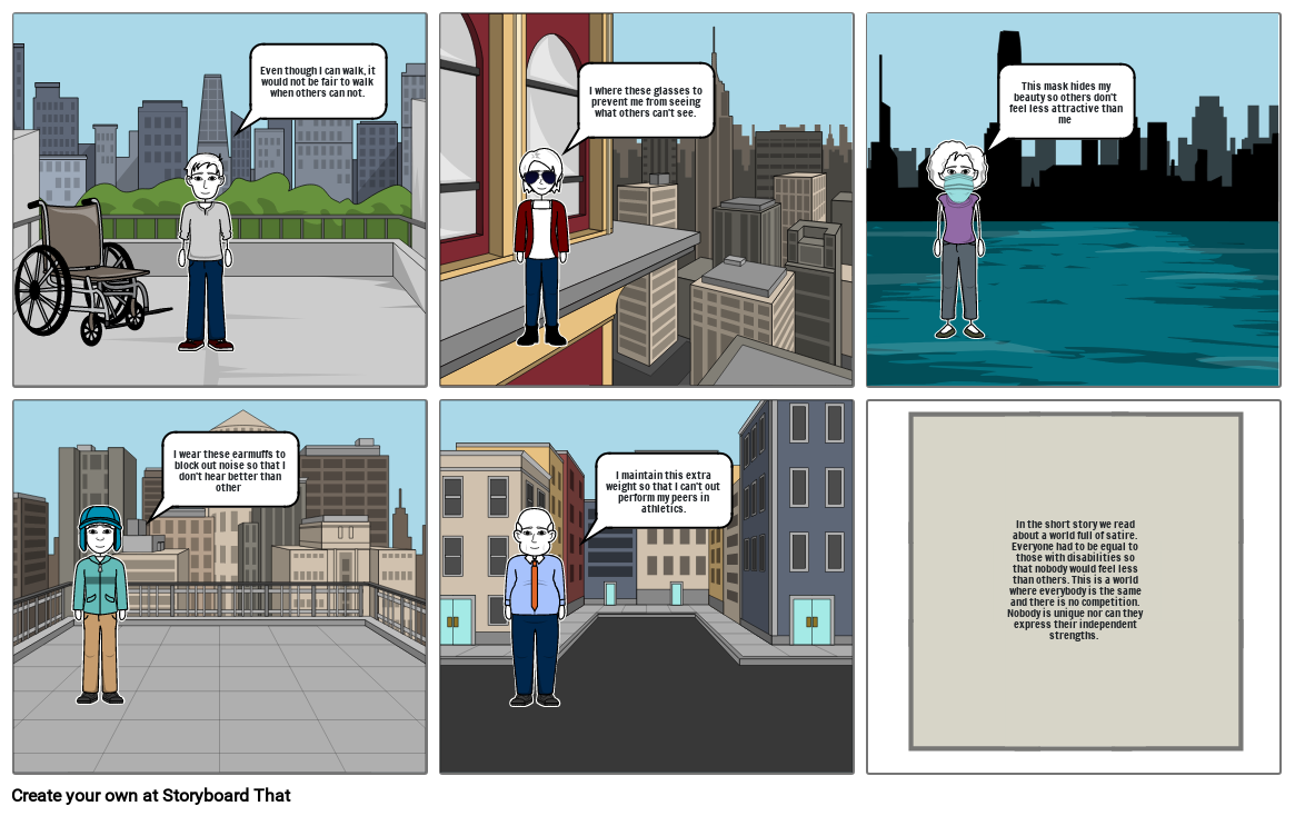 Harrison Bergeron and Satire Storyboard by 3c89c45b