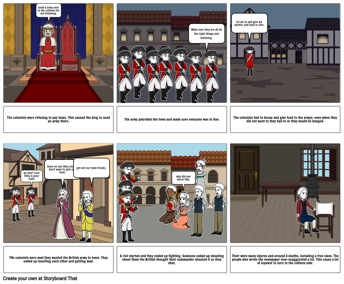 Declaration of Independence Comic Strip Storyboard