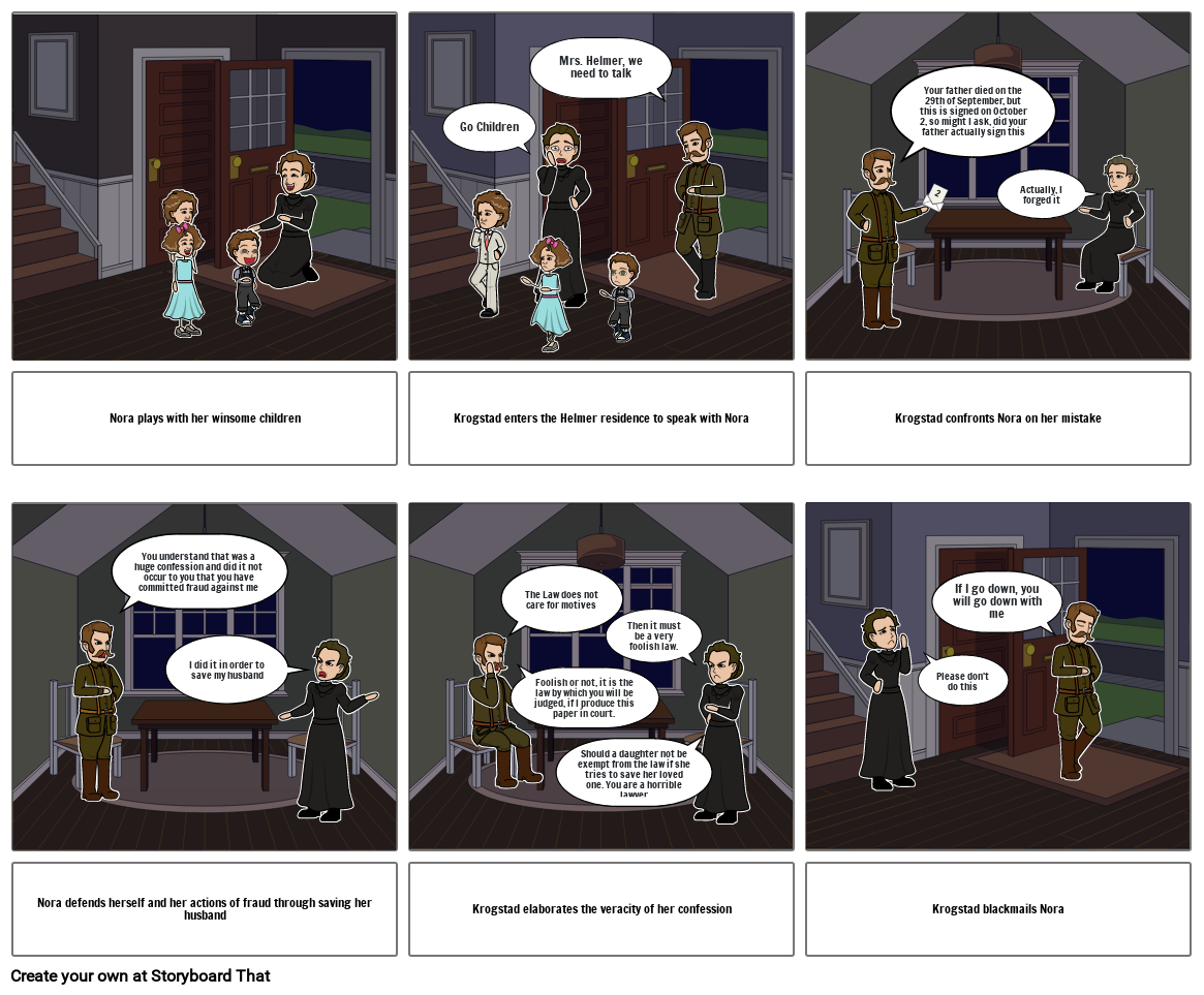 A Doll's House (Nora gets blackmailed) Storyboard