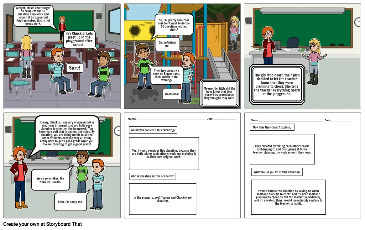 Academic Dishonesty Storyboard