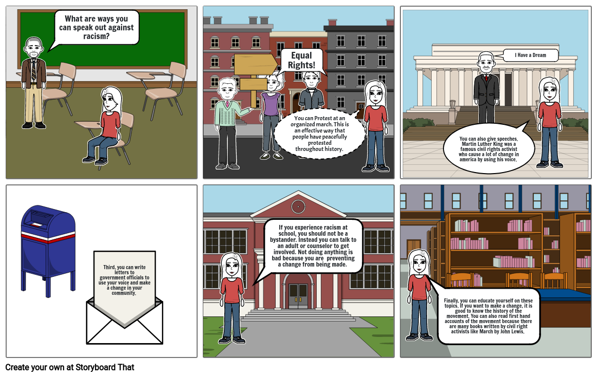 stand up against racism and prejudice Storyboard