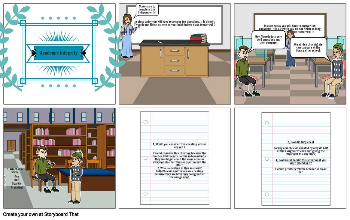 Academic Dishonesty Storyboard