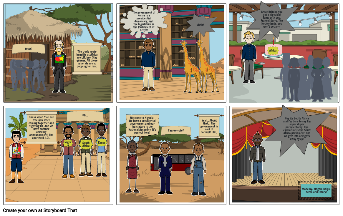 Comic Strip Africa Storyboard by 3d895665