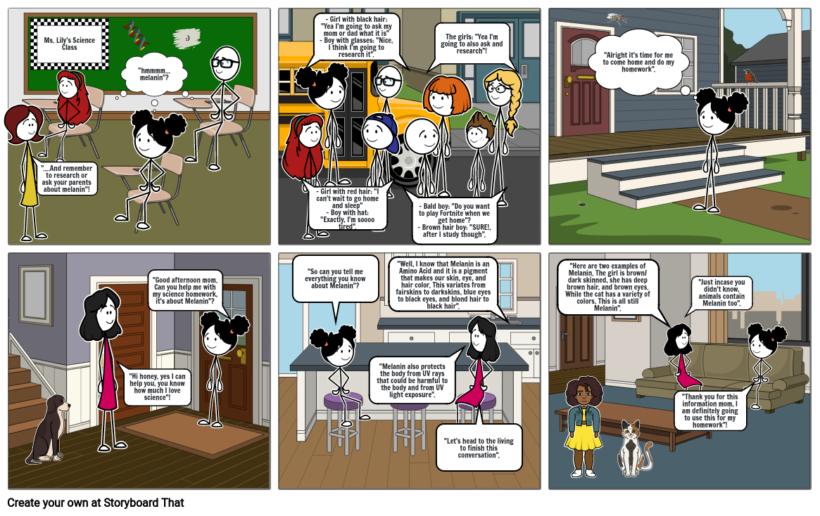 Integumentary System Choice Board - Melanin Storyboard