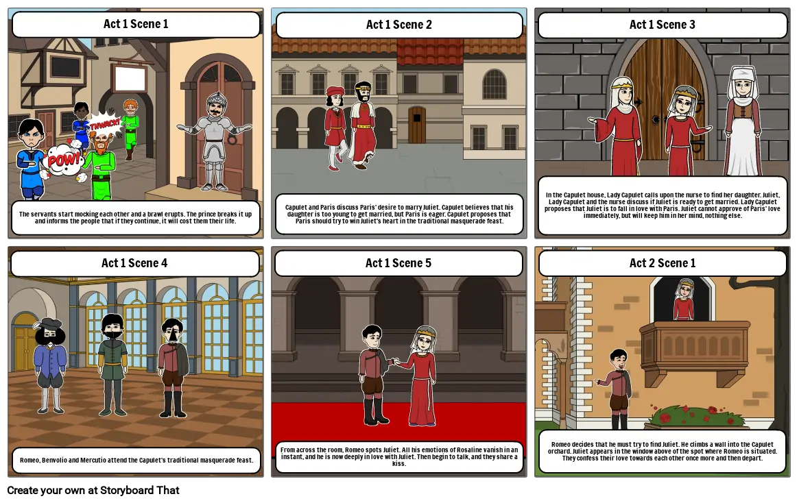 Romeo And Juliet Storyboard Storyboard By 3e3ca873 4972