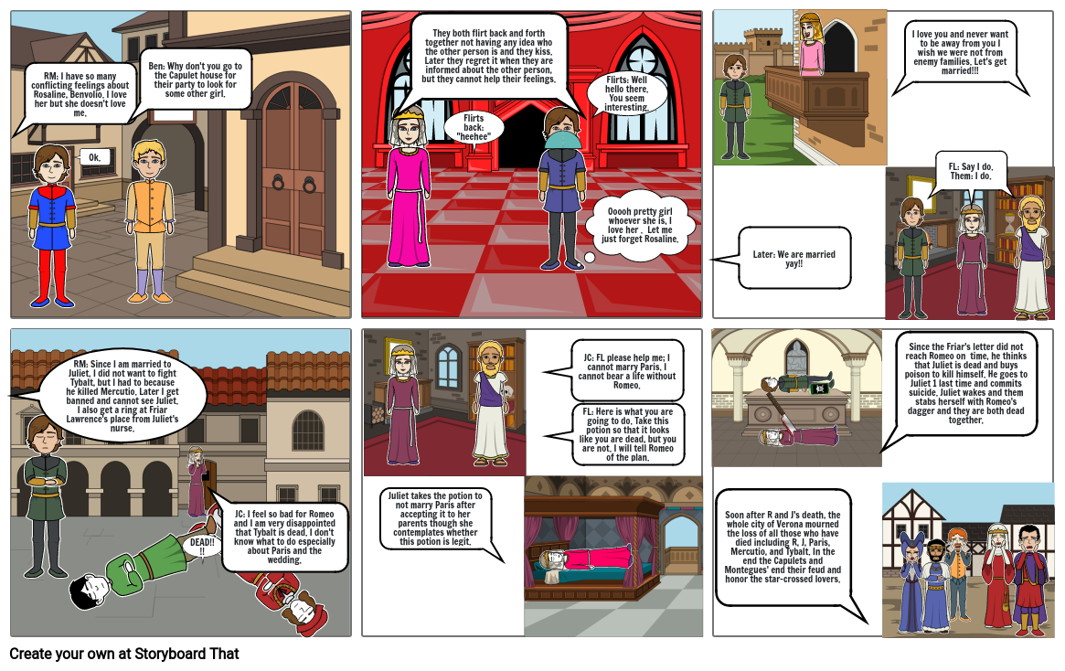 Romeo and Juliet Storyboard by 3e6a4c41