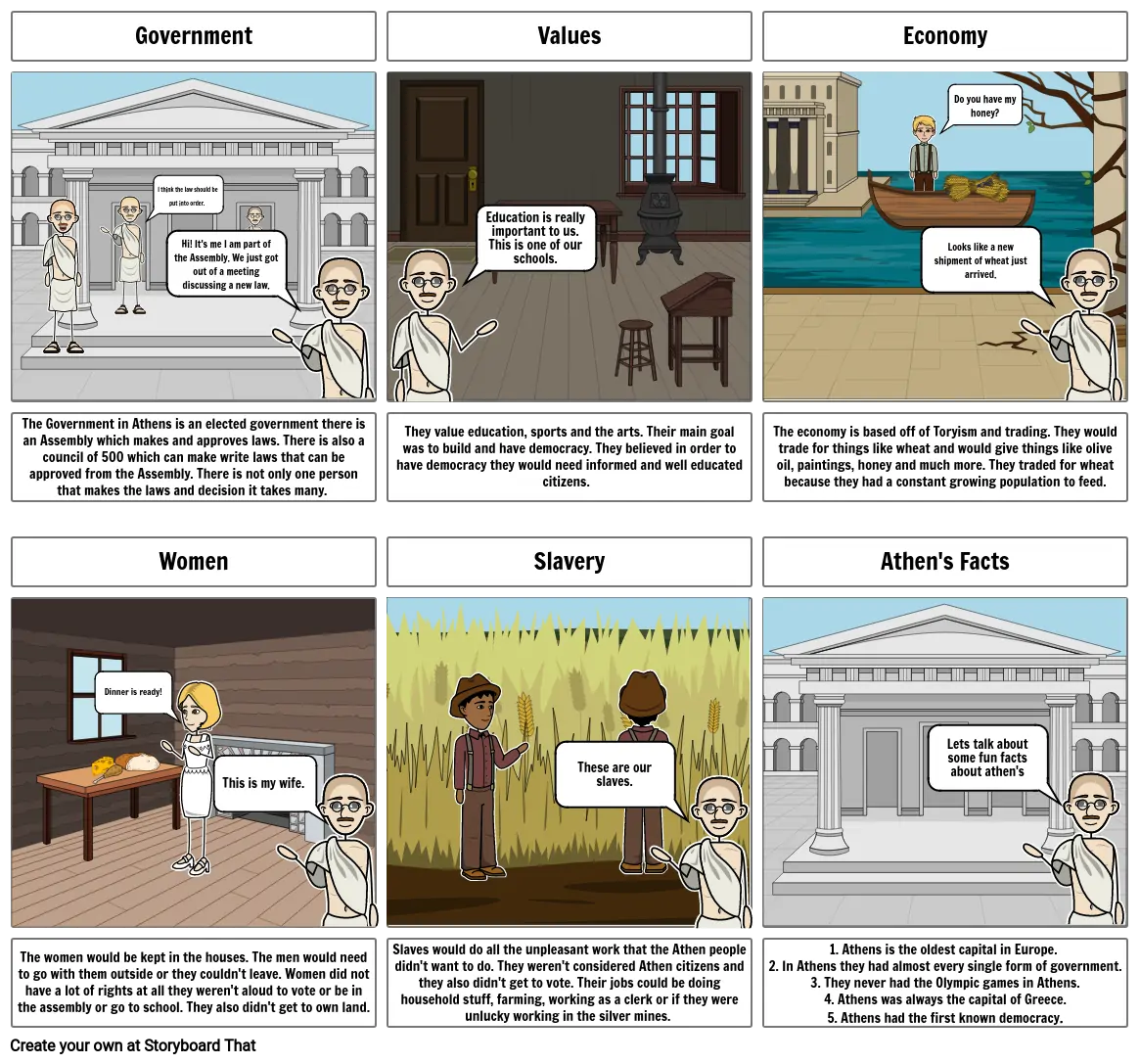 Ancient Greece Story Board