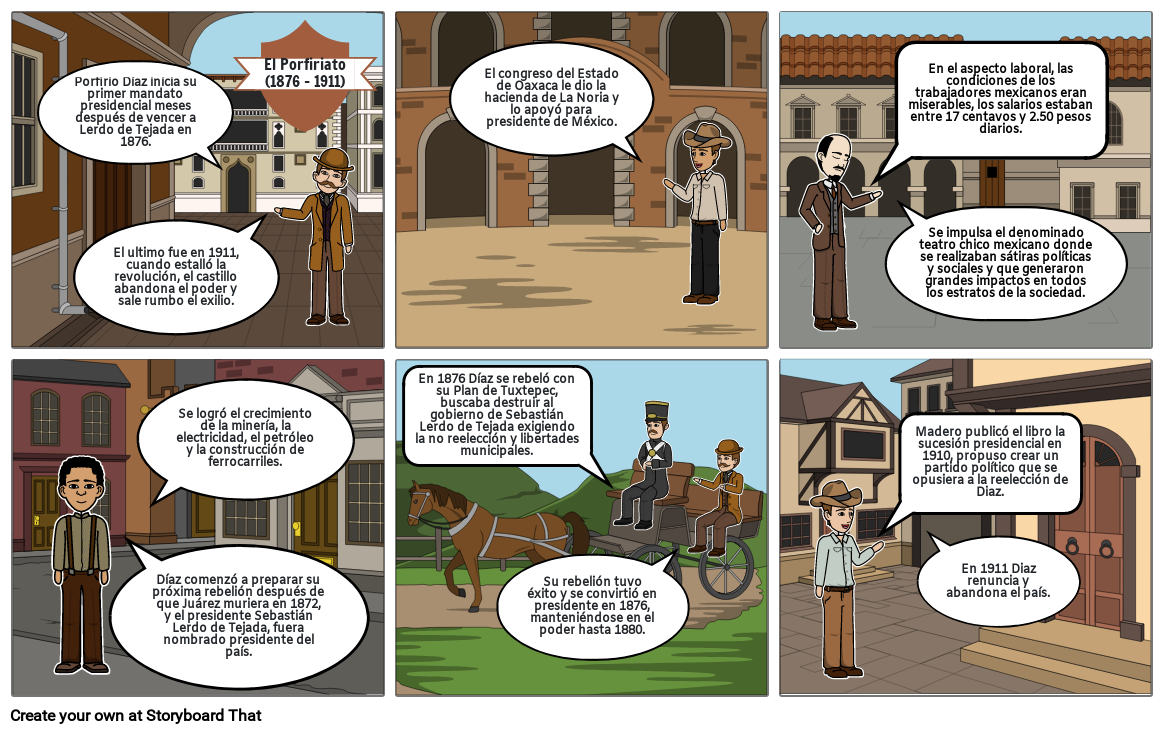 HISTORIETA DE PORFIRIO DIAZ Storyboard by 3ee57ee5