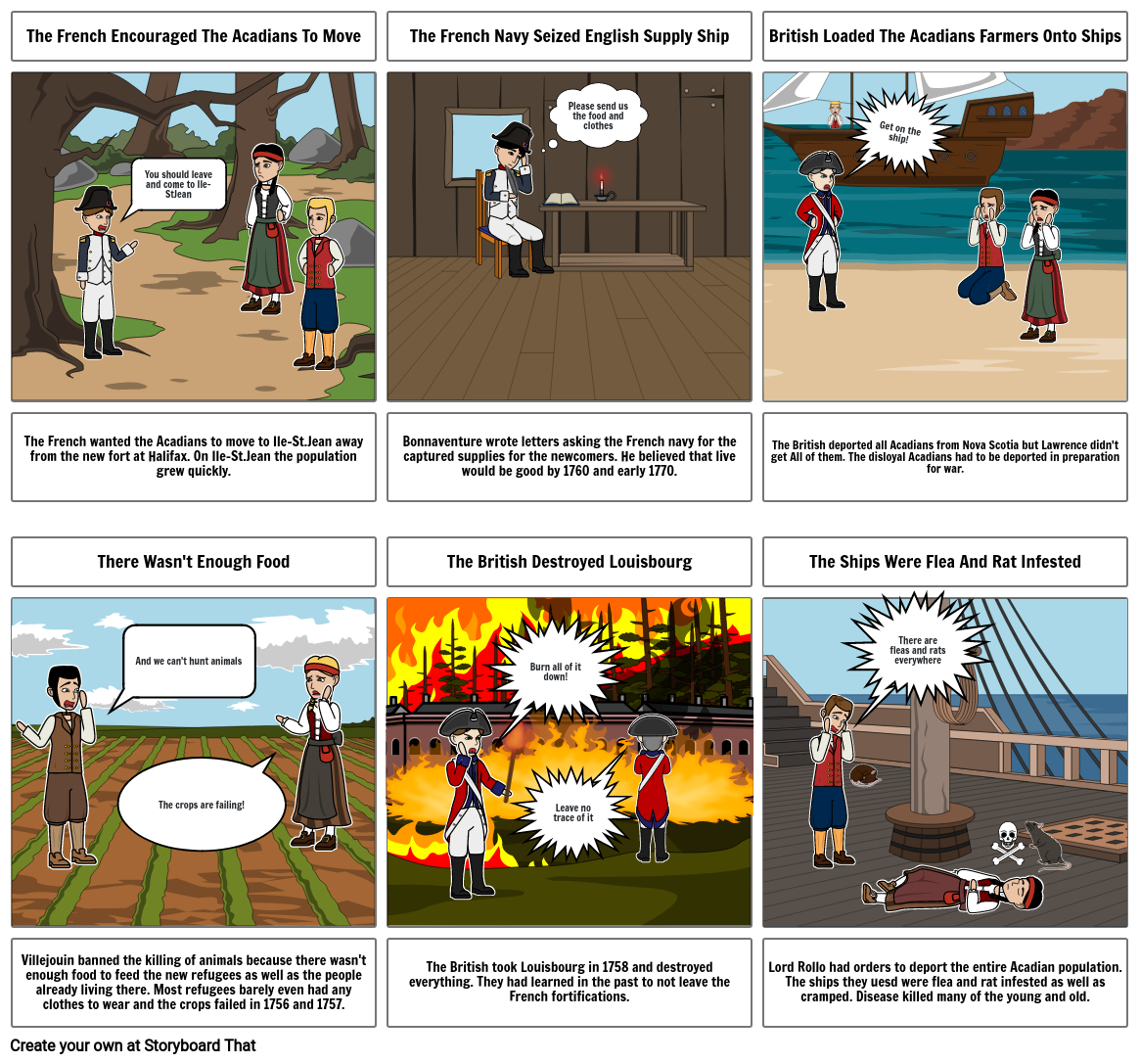 Alexis Whiteway - The Acadian Deportation Storyboard