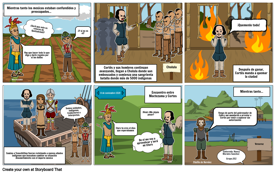 Historieta Conquista Del Imperio Mexica 2 Storyboard 