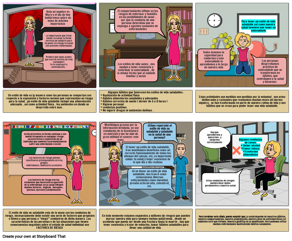 Mary Y La Vida Saludable Storyboard Por 3fb31ffb 5472