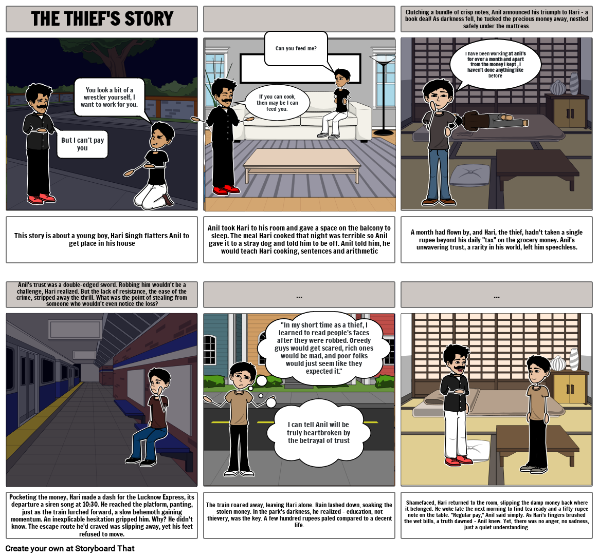 The Thief's story Storyboard por 402be51d