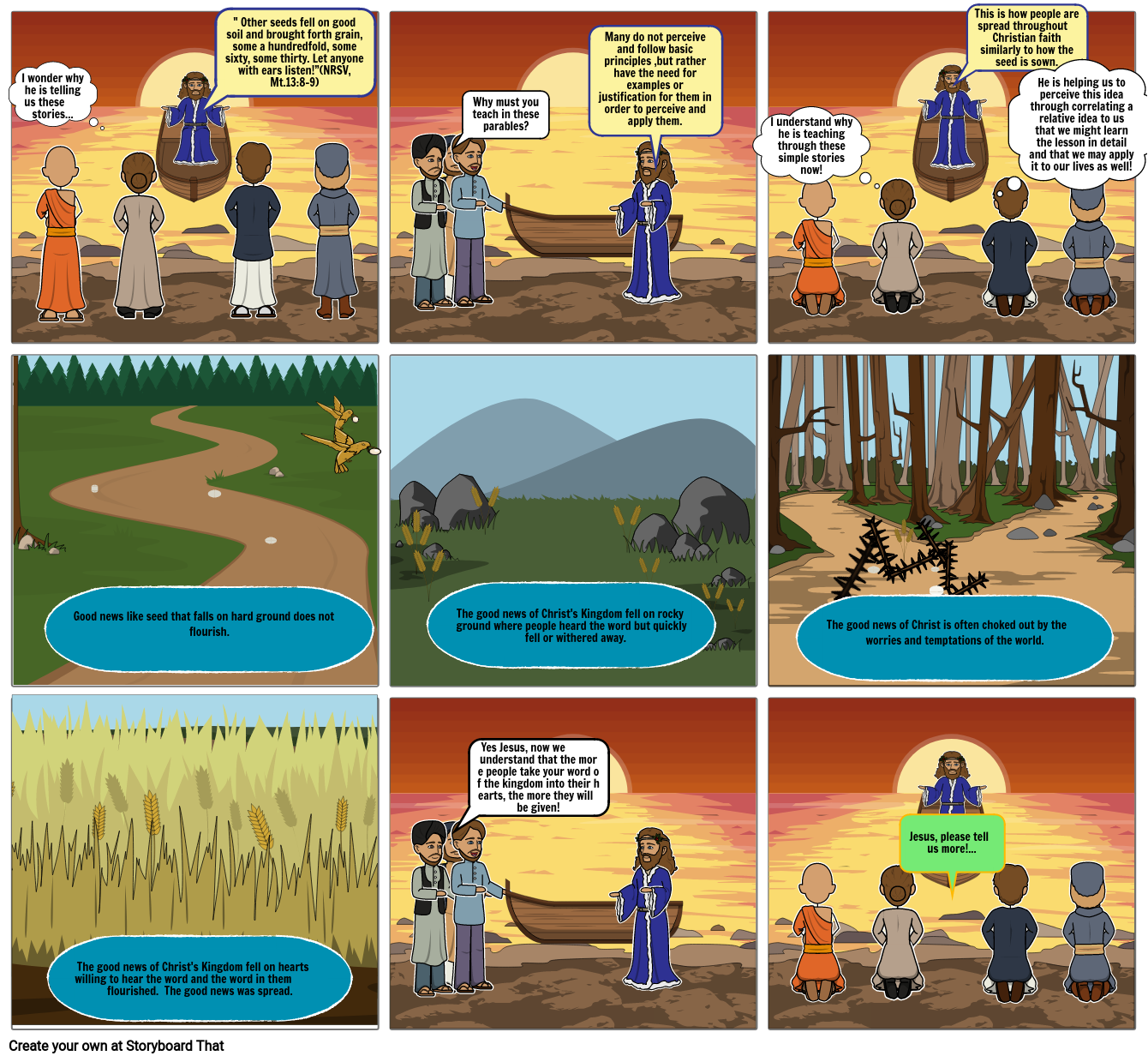 Jesus Teaching Parables Storyboard By 4042fde9