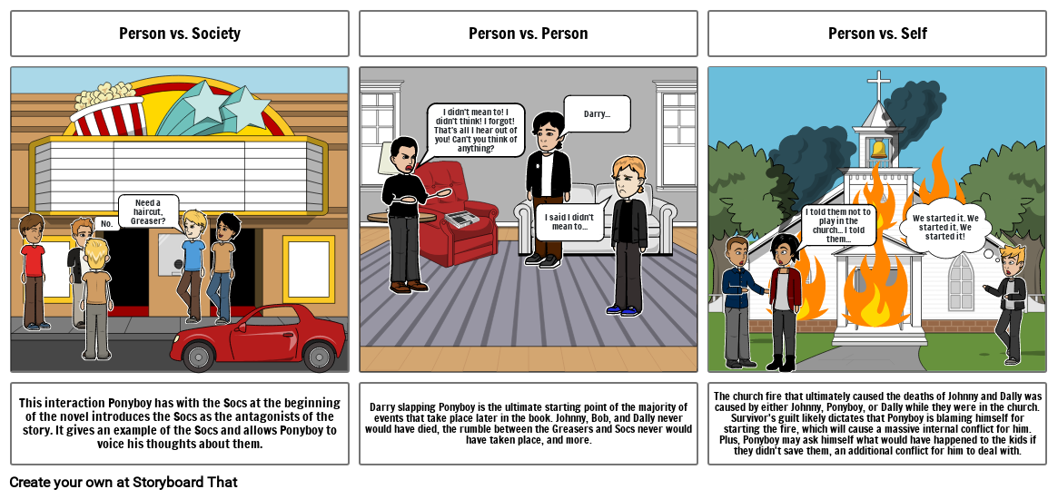 The Outsiders Conflict Storyboard--Jayden Catbagan